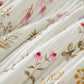Botanical Quilt Set: Watercolor floral print on quilted polyester fabric