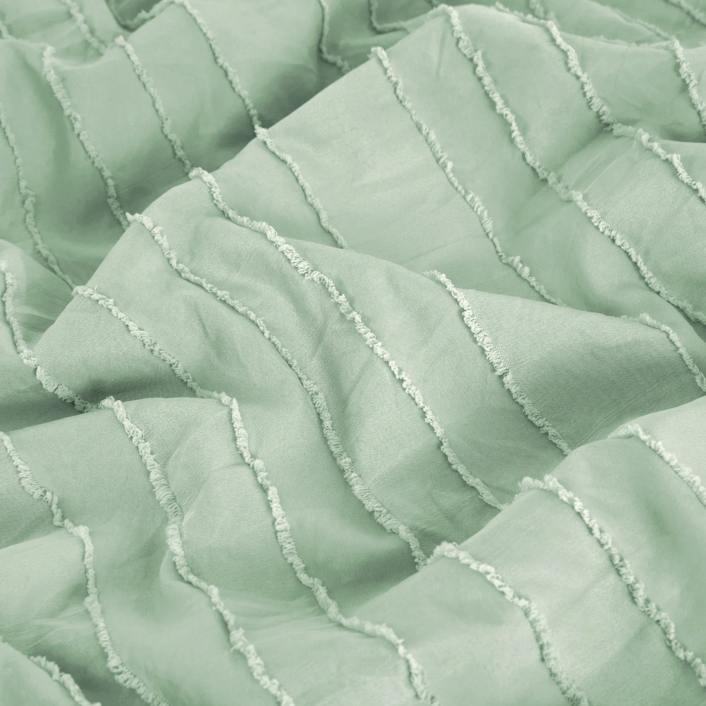 Striped Tufted Embroidery Duvet Cover Set