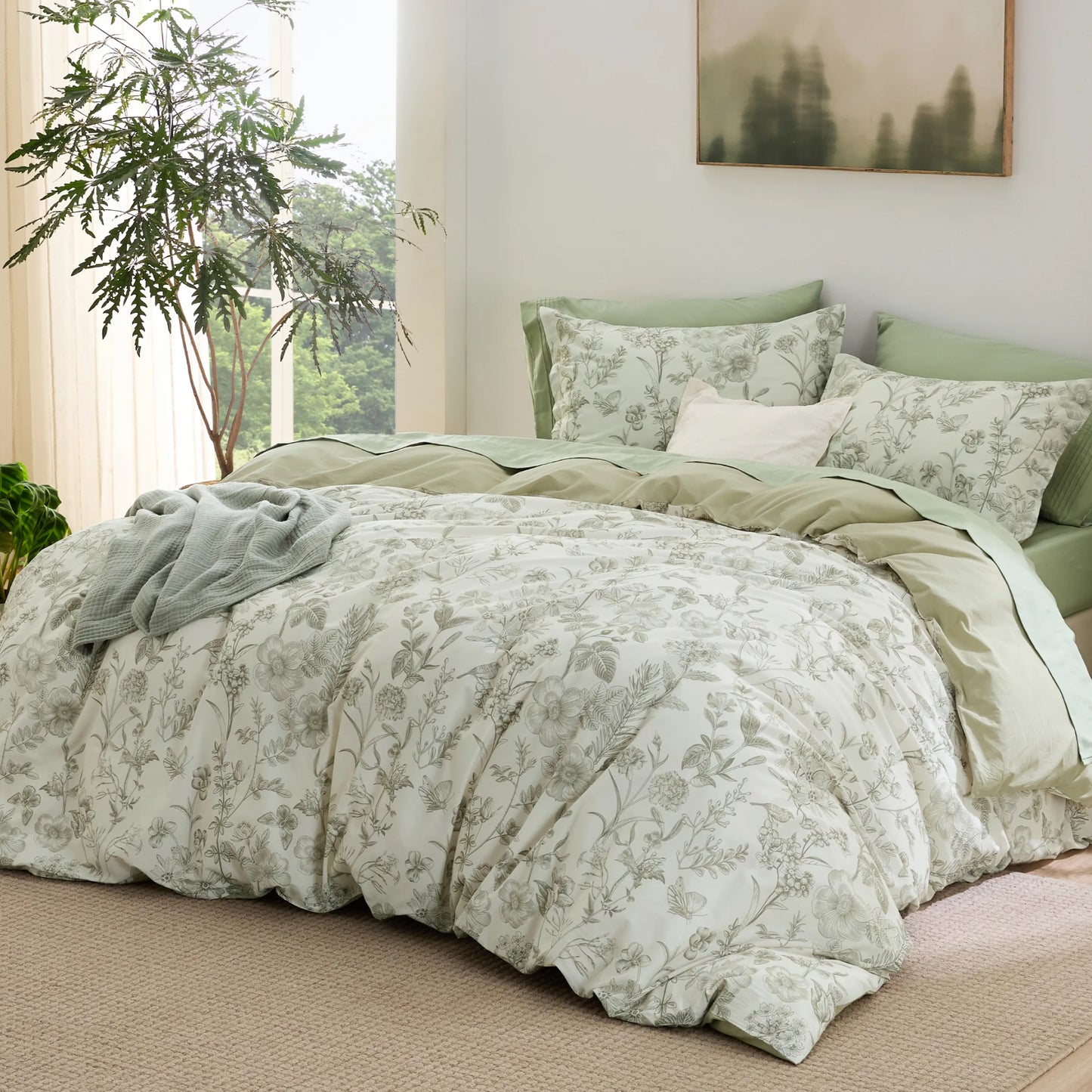 PureWoven™ 100% Cotton Patterned Duvet Cover Set