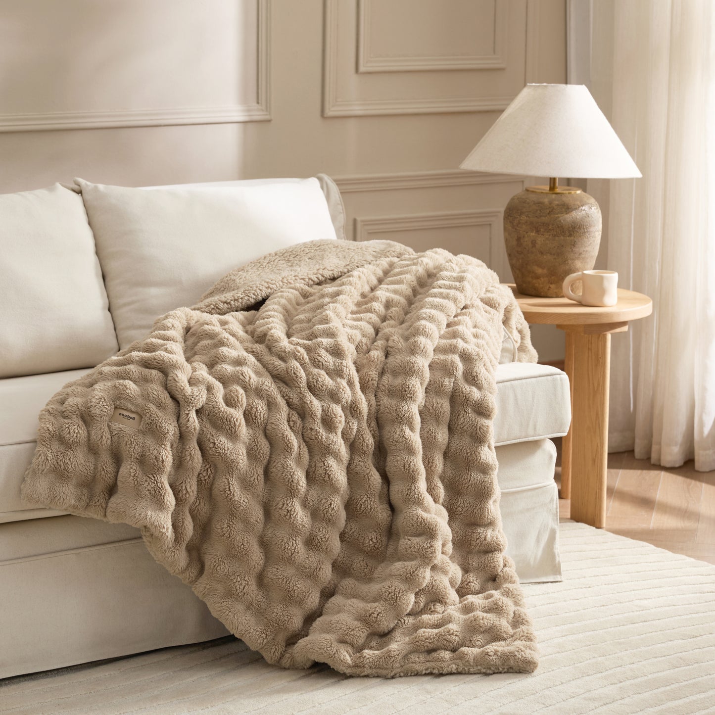 GentleSoft® Bubble Sherpa Fleece Blanket