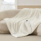 Organic Cotton Smart Warmth Bundle: Ribbed heated blanket in Coconut White.