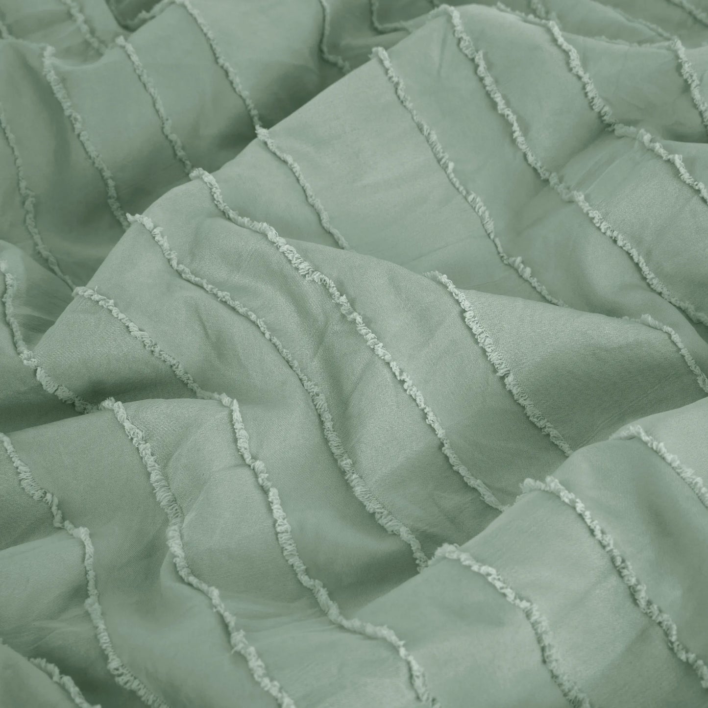 Striped Tufted Embroidery Duvet Cover Set