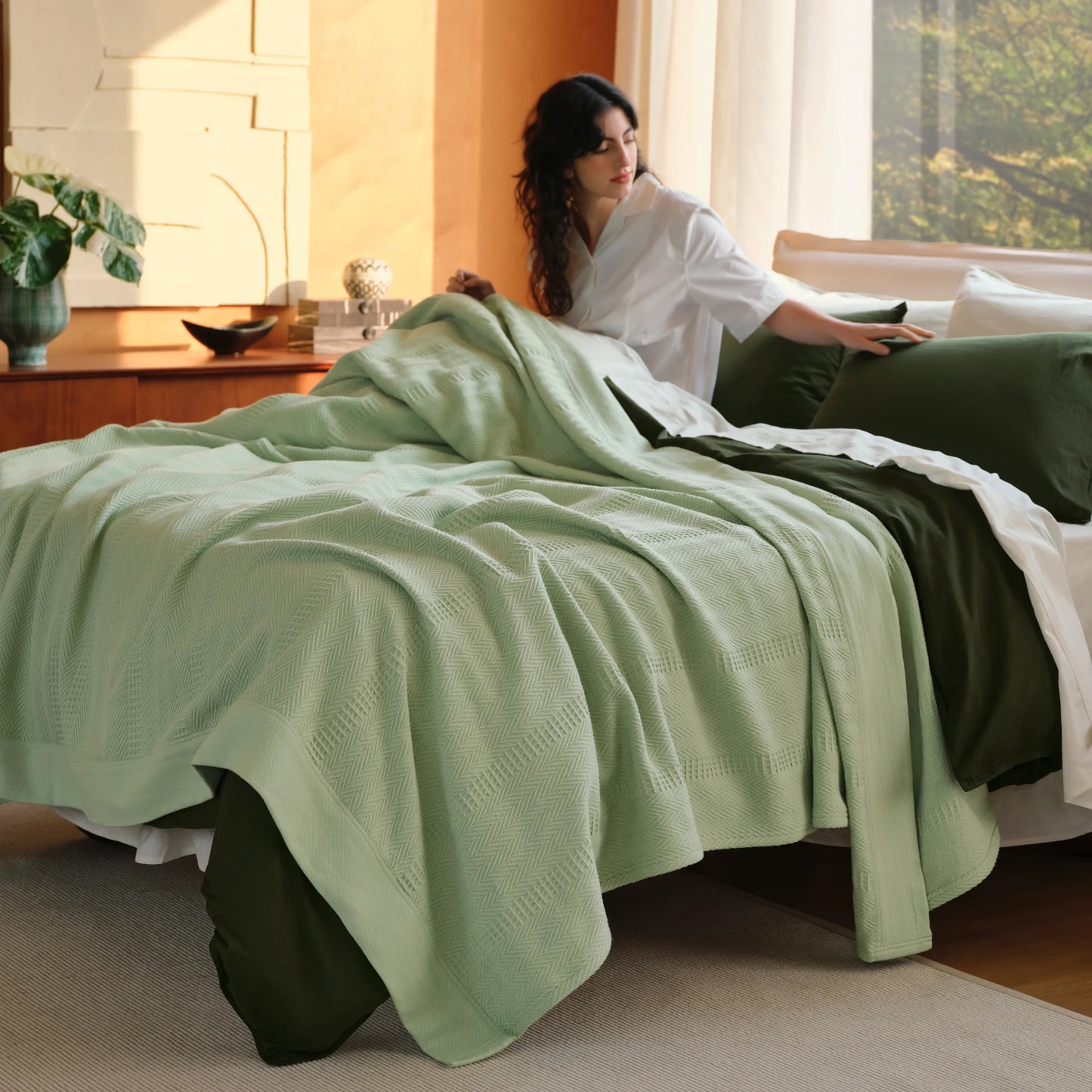 PureWoven™ Organic Cotton Textured Blanket