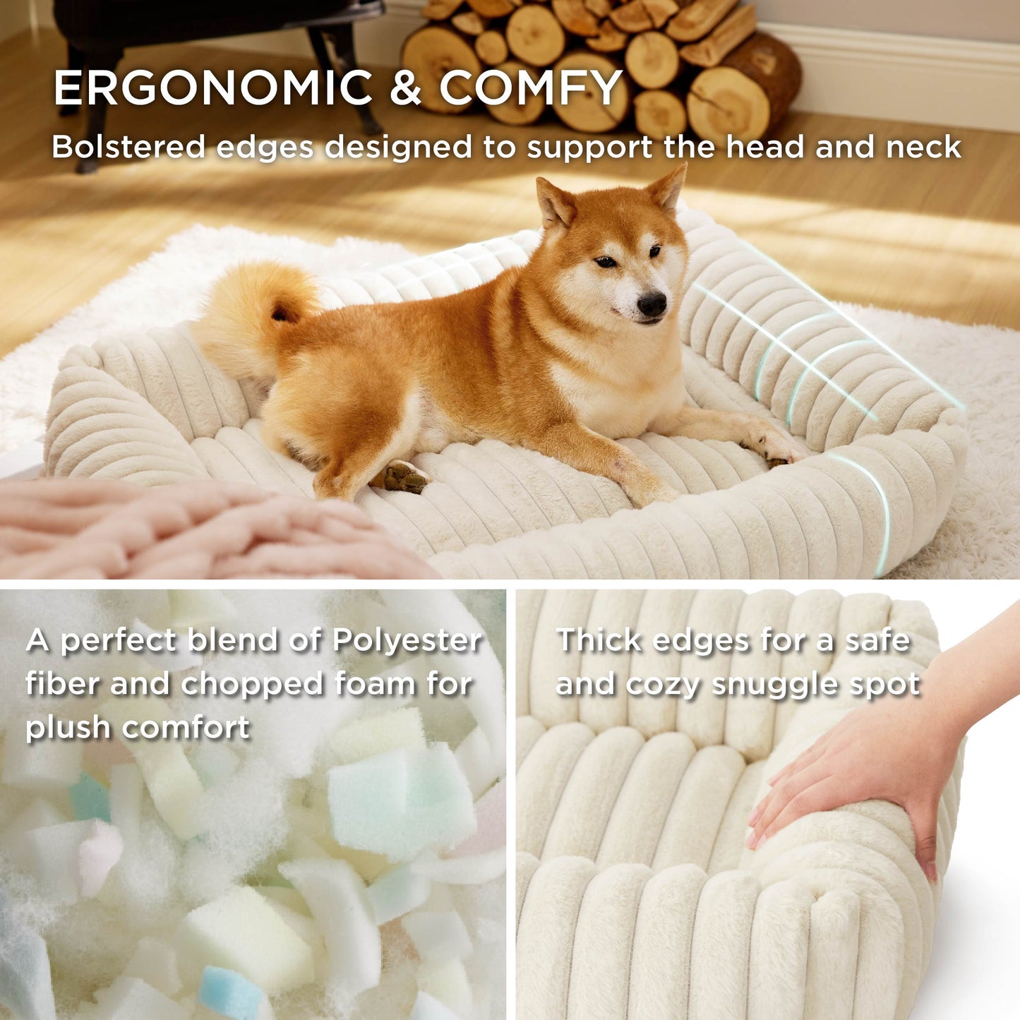 Corduroy Fleece Pet Bed