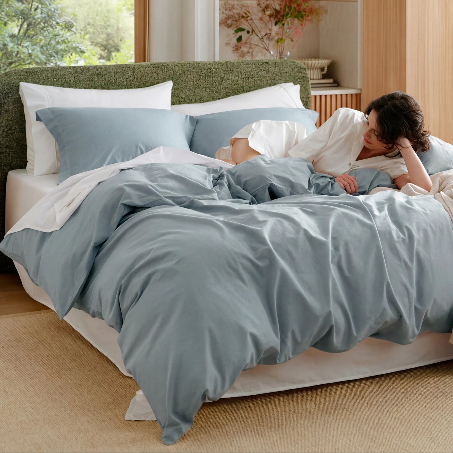 PureWoven™ Washed Cotton Duvet Cover Set