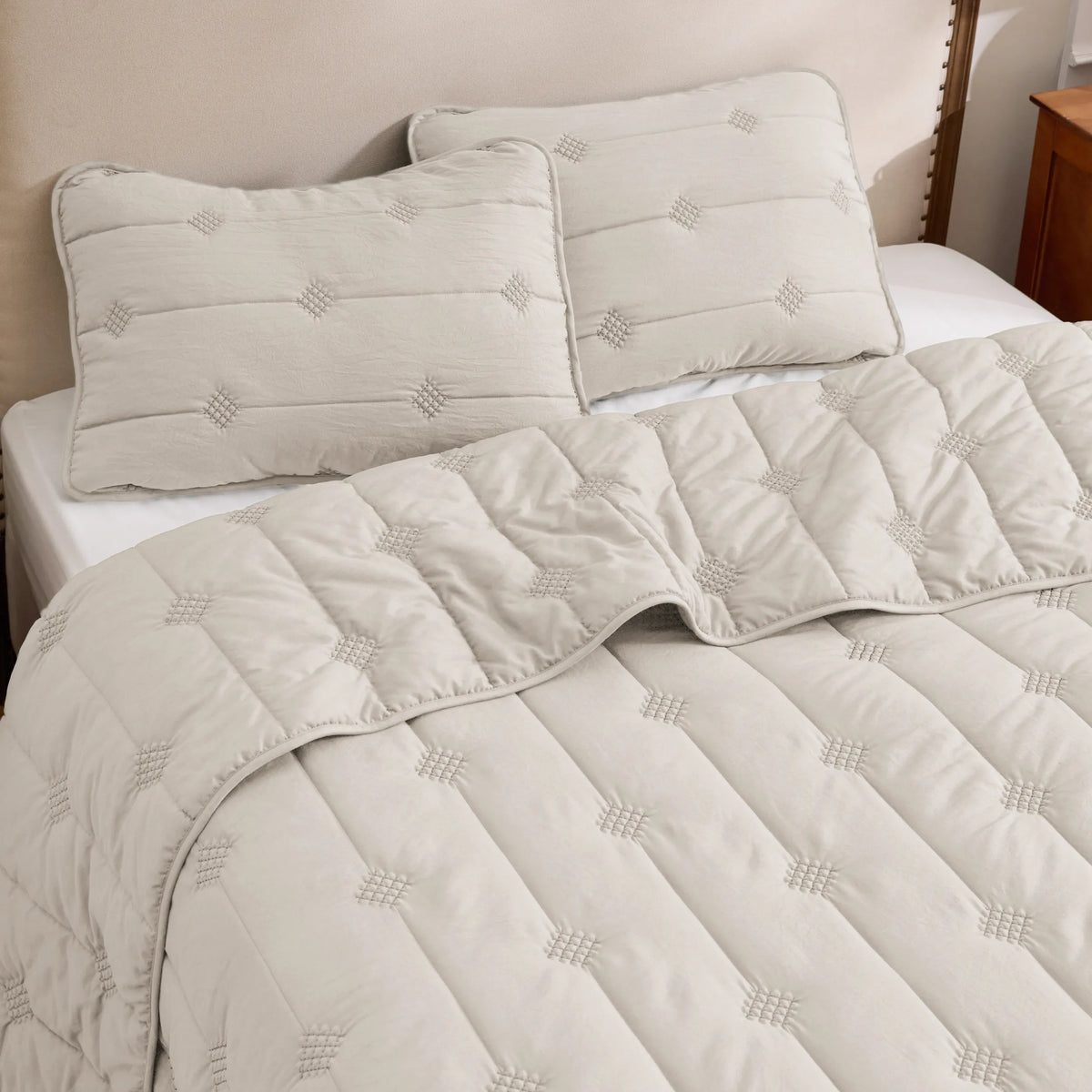 Prewashed Diamond Quilt Set