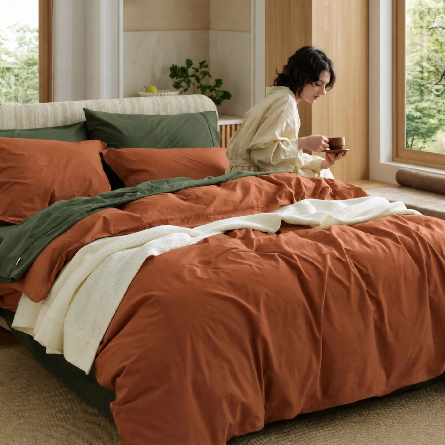 PureWoven™ Washed Cotton Duvet Cover Set