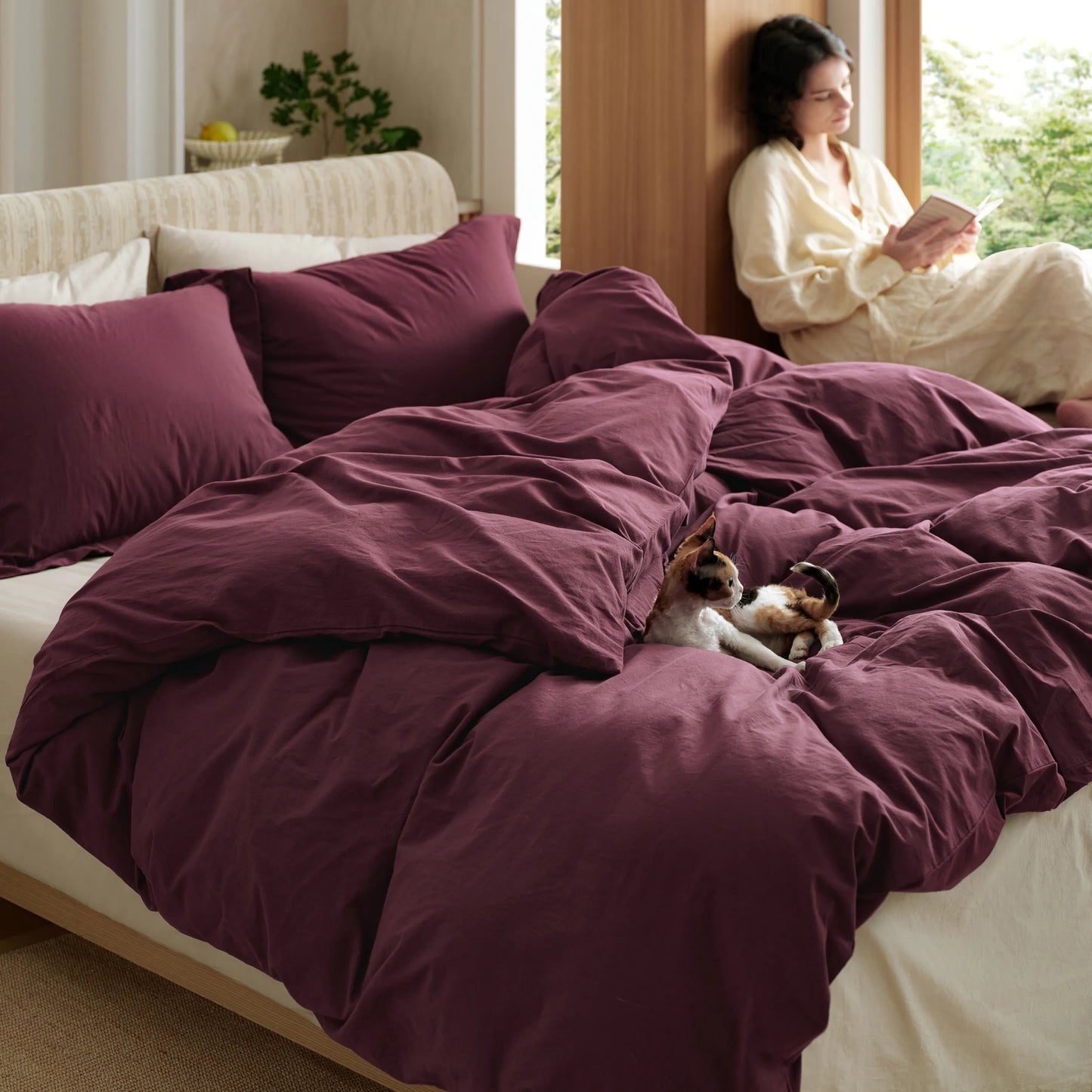 PureWoven™ Washed Cotton Duvet Cover Set