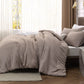 Soft taupe cationic dye comforter set for kids, dual-tone texture, 100gsm polyester.