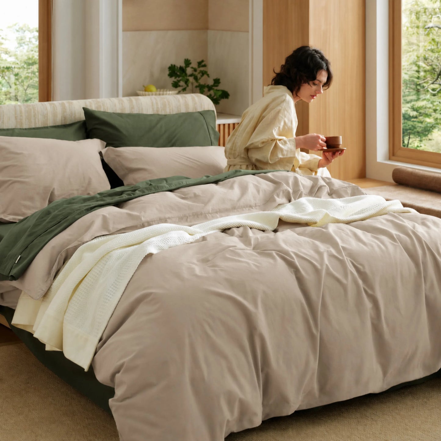 PureWoven™ Washed Cotton Duvet Cover Set