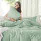 Striped Tufted Embroidery Duvet Cover Set
