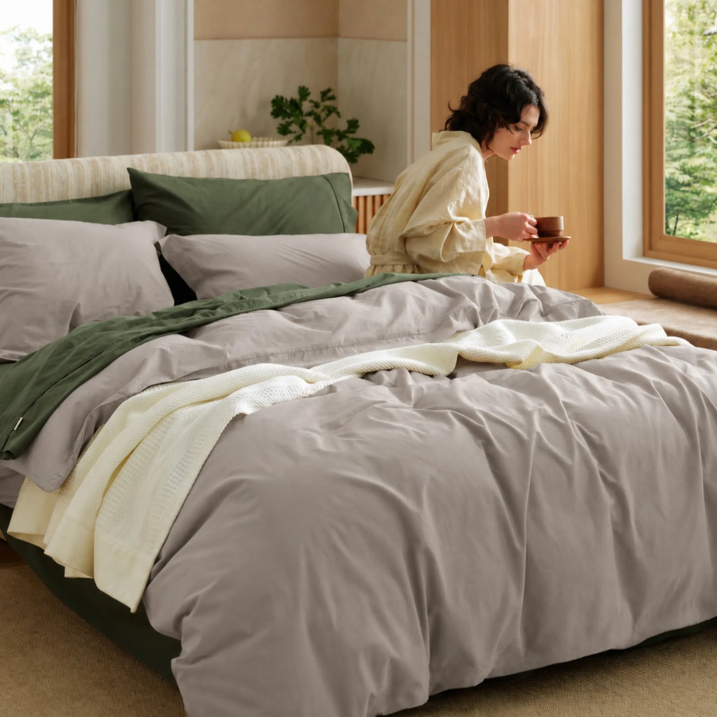 PureWoven™ Washed Cotton Duvet Cover Set
