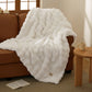 White textured plush blanket from Rayon Bamboo Luxe Bundle.