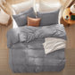 Striped Tufted Embroidery Duvet Cover Set