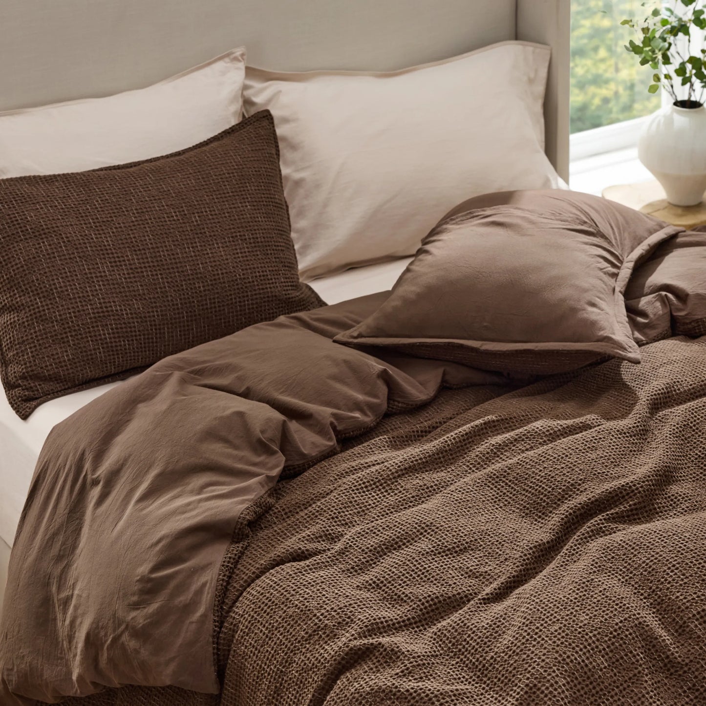 PureWoven™ Cotton Waffle Space-Dyed Duvet Cover Set
