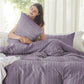Striped Tufted Embroidery Duvet Cover Set