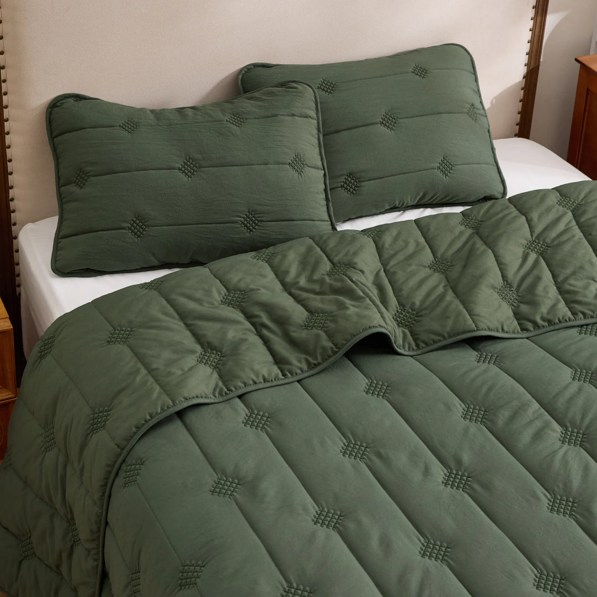 Prewashed Diamond Quilt Set