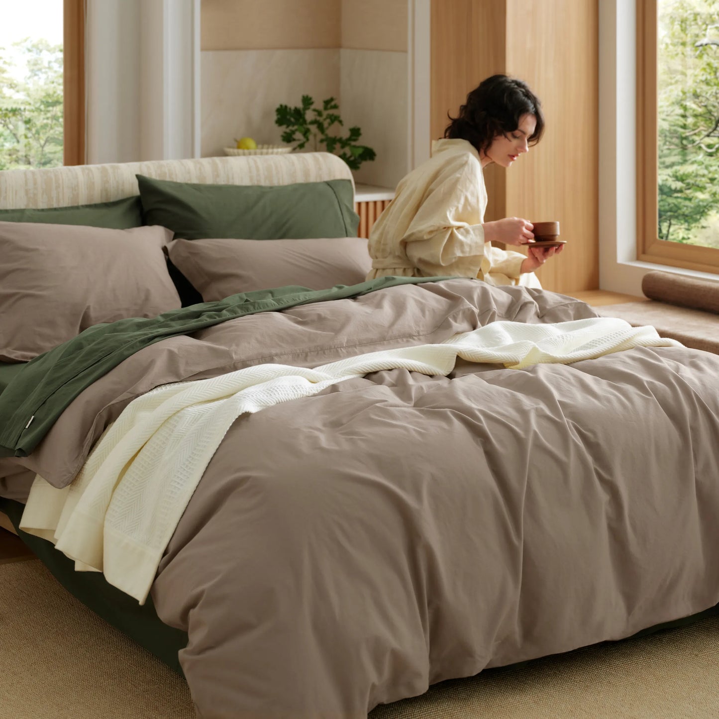 PureWoven™ Washed Cotton Duvet Cover Set