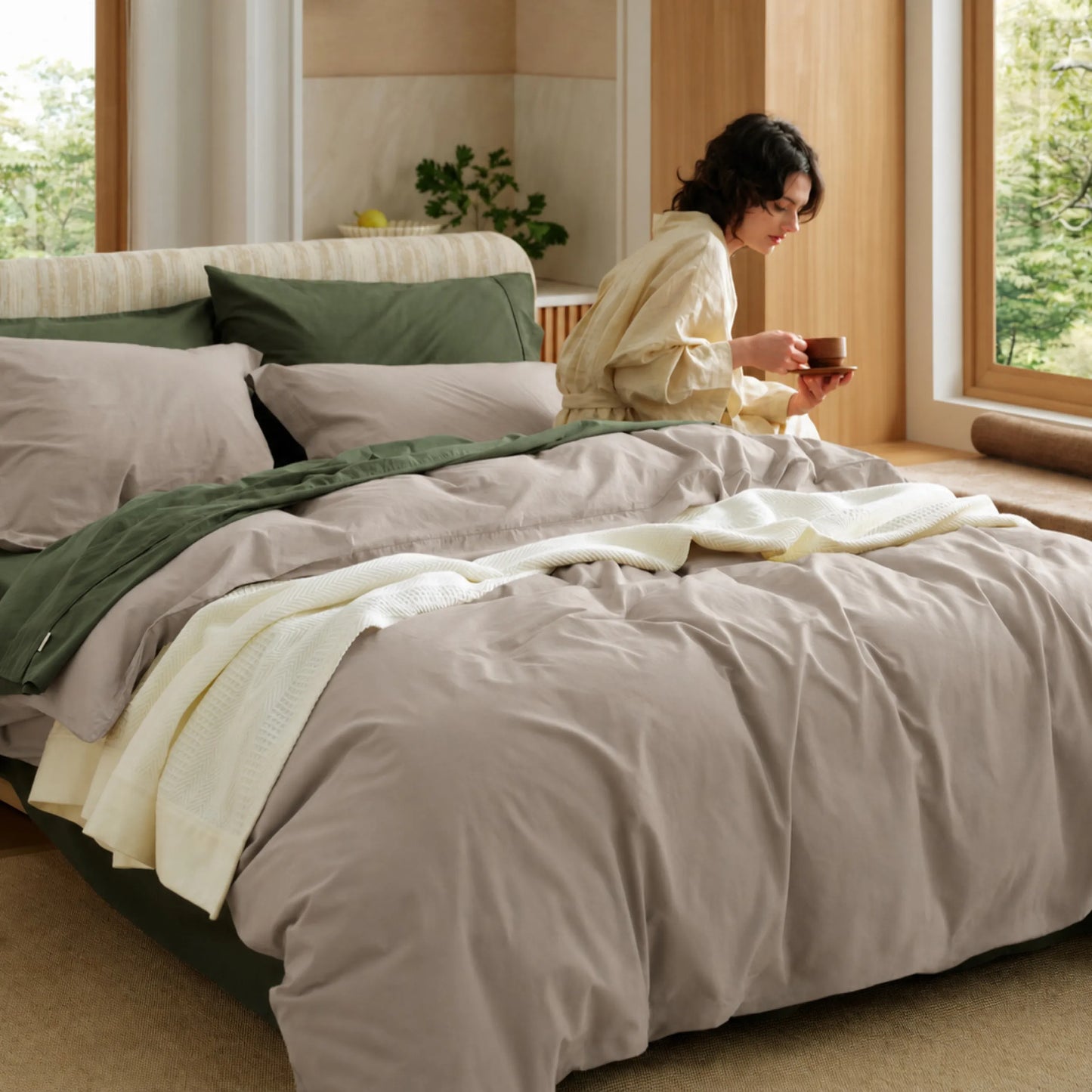 PureWoven™ Washed Cotton Duvet Cover Set