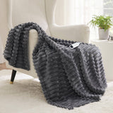 Bedsure Electric Heated Thick Striped Blanket