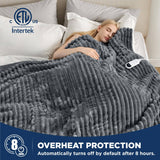 Bedsure Electric Heated Thick Striped Blanket