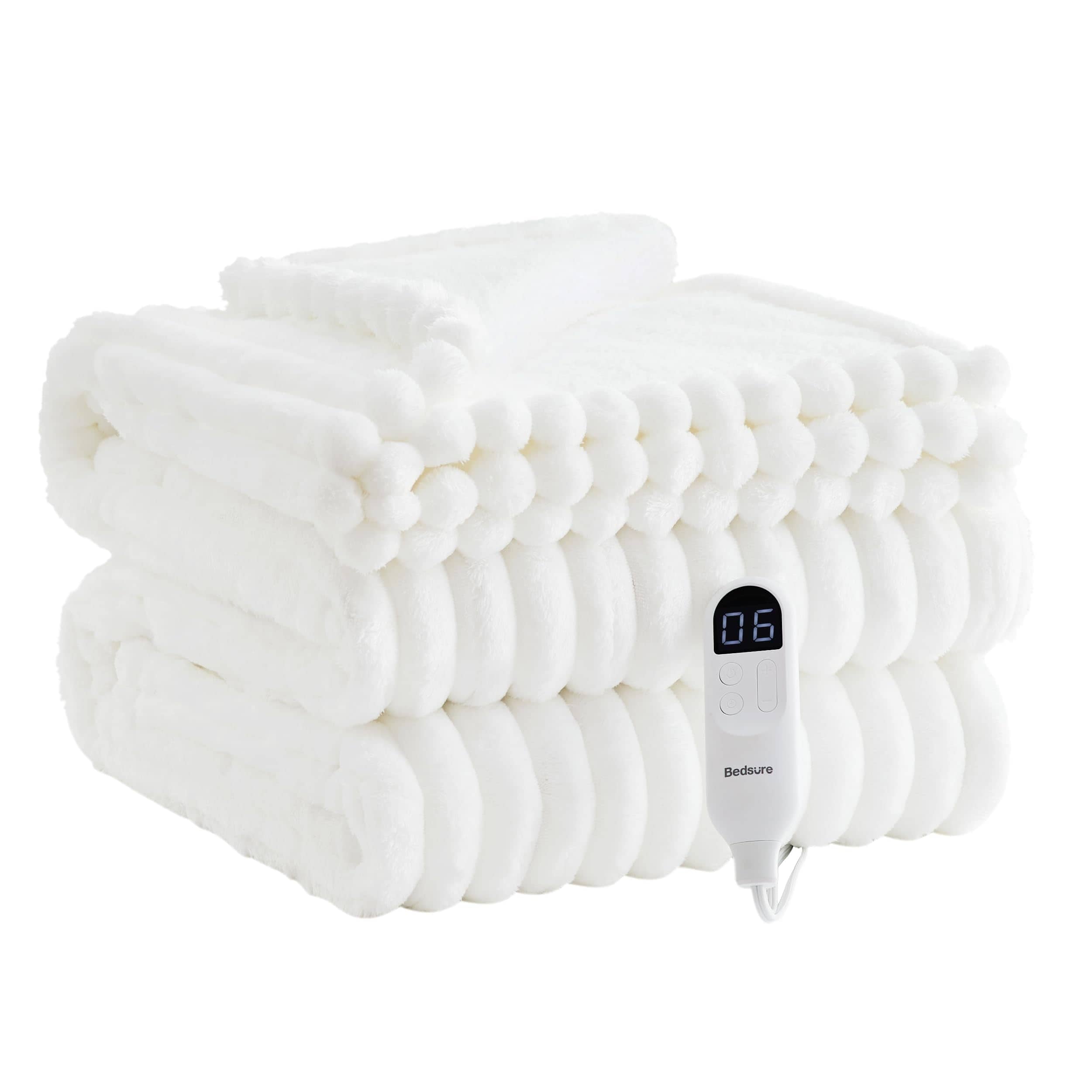 Bedsure Electric Heated Thick Striped Blanket