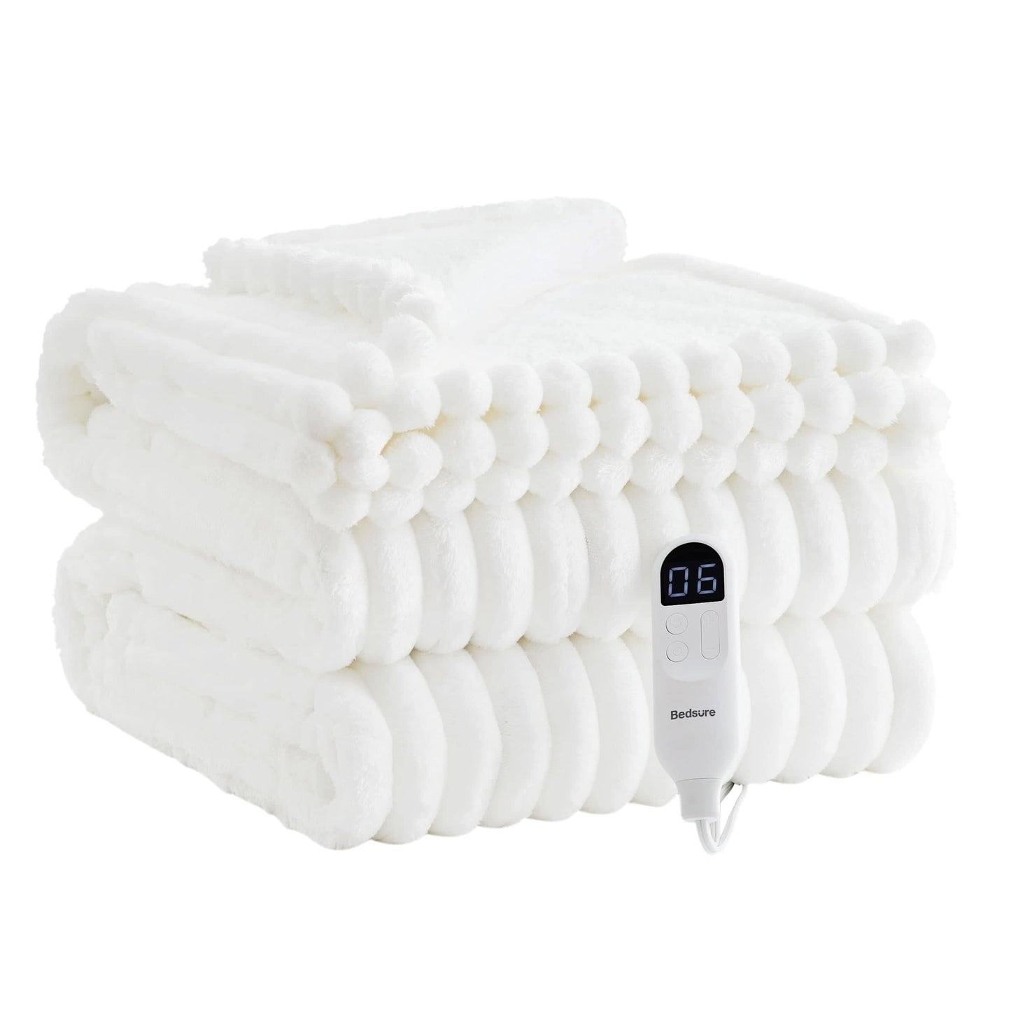 Striped Flannel Heated Blanket