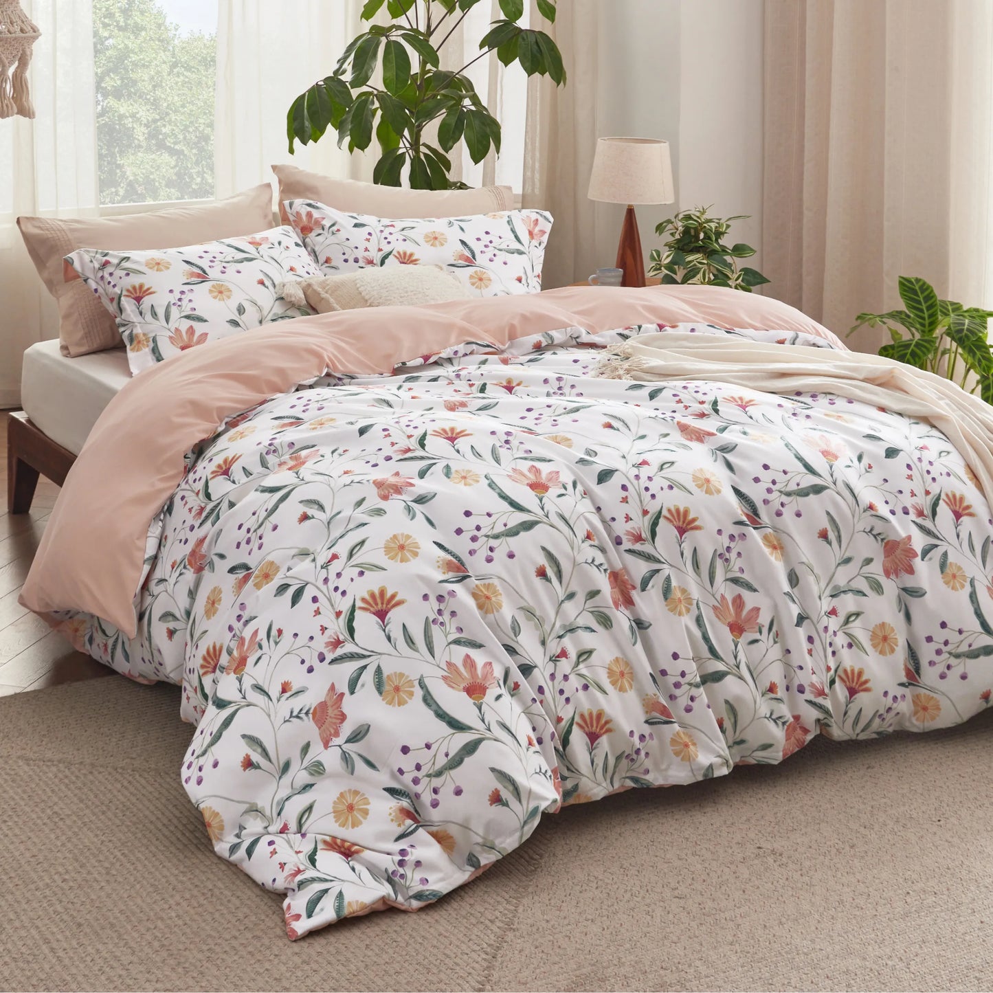 Reversible Pale Duvet Cover Set