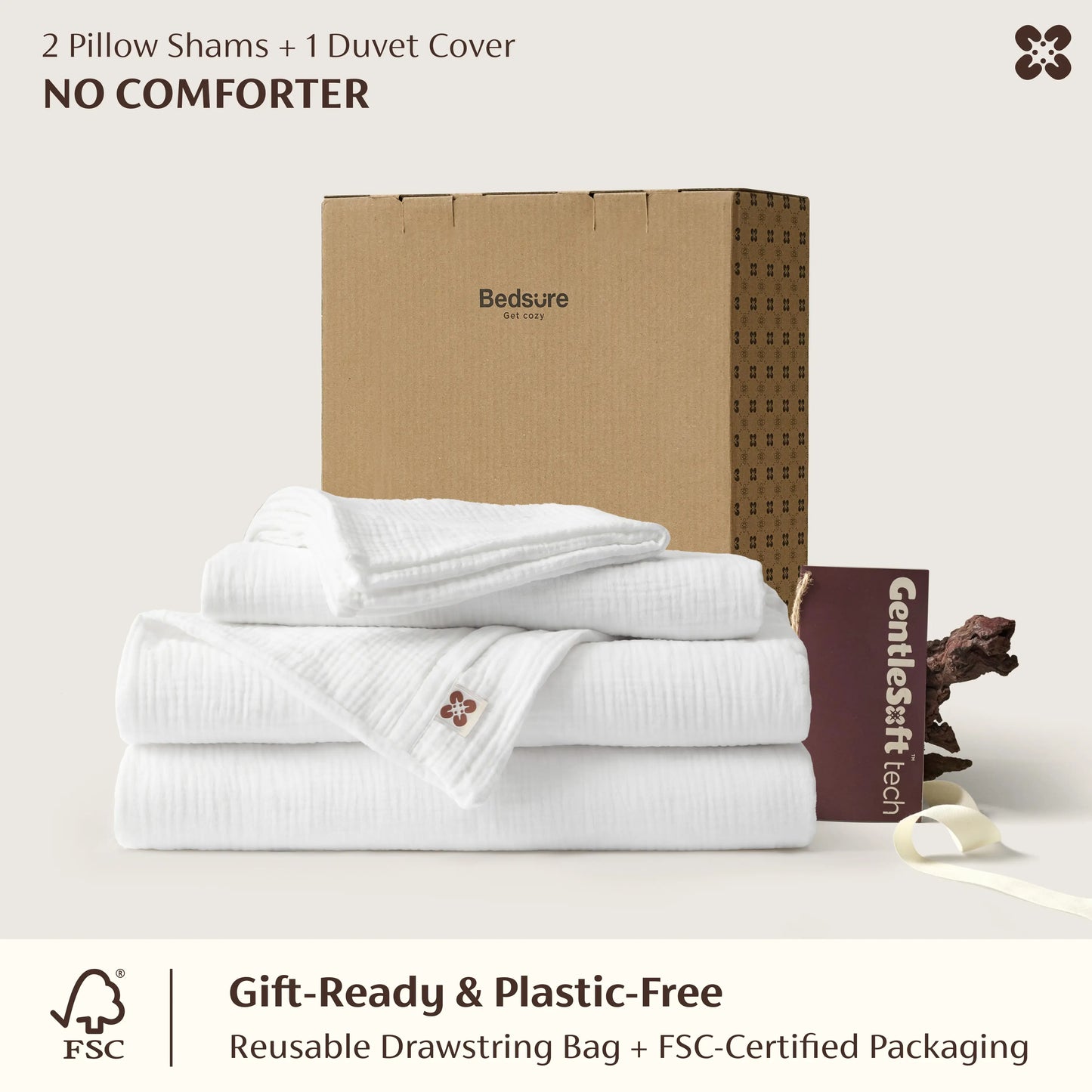 GentleSoft® Triple-Layer Cotton Gauze Duvet Cover Set