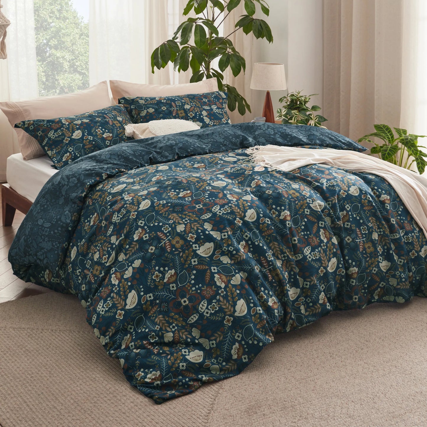 Reversible Floral Duvet Cover Set