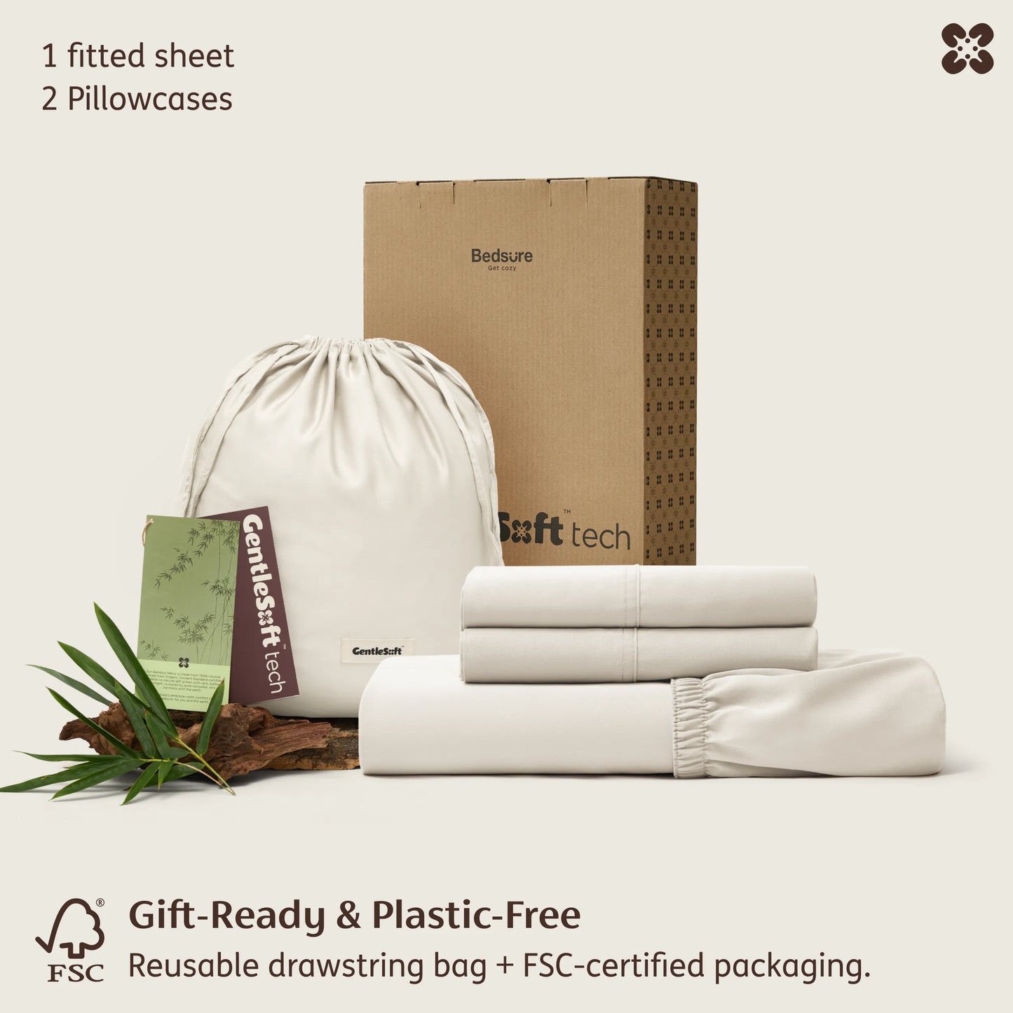 PureWoven™ Organically Grown Bamboo Viscose Fitted Sheet Set
