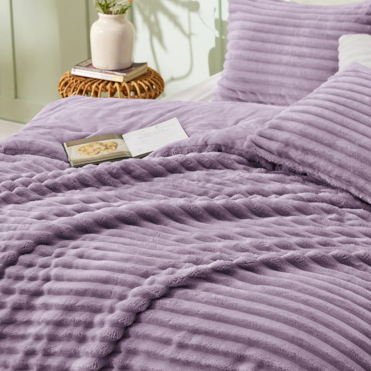 Striped Flannel Comforter Set