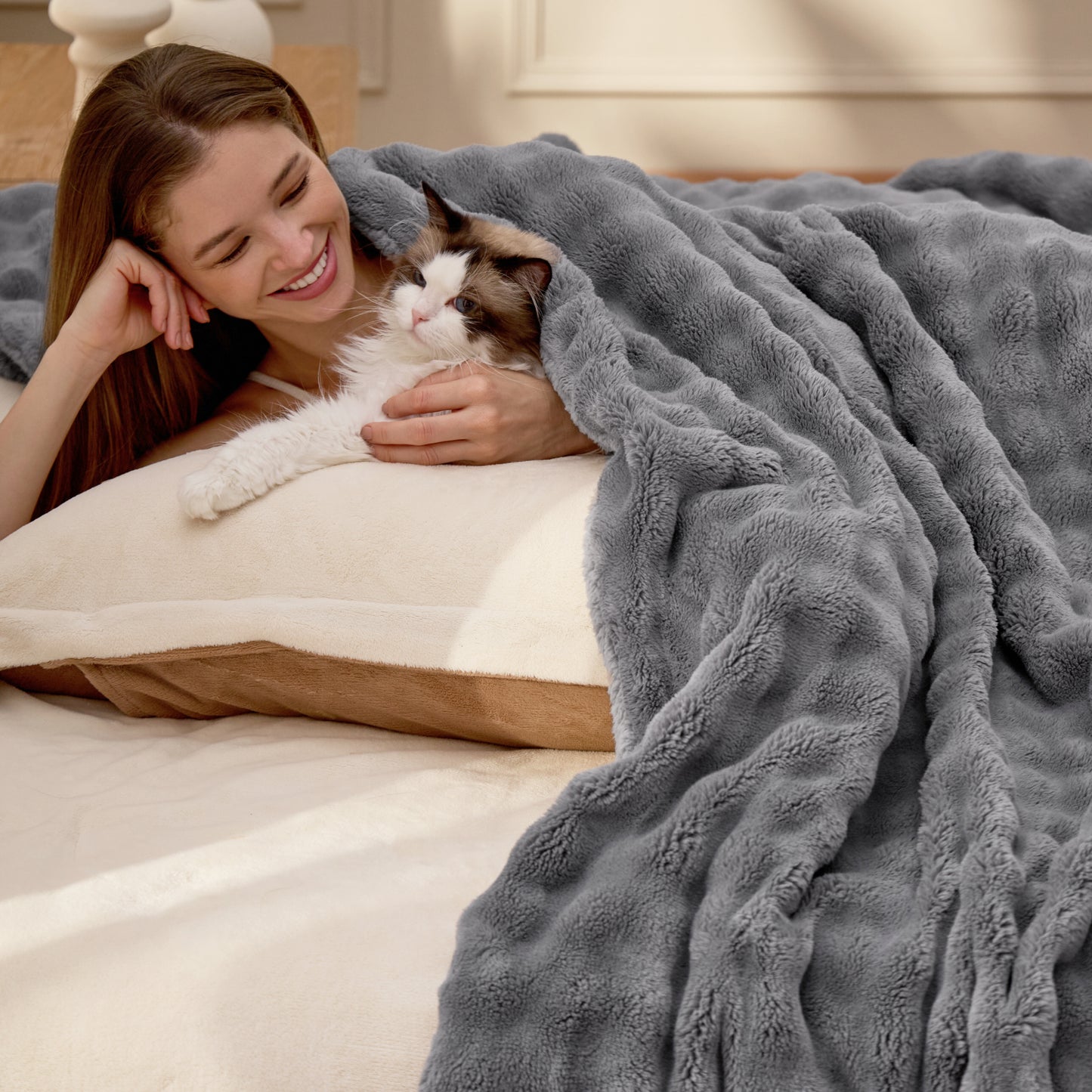 GentleSoft® Bubble Sherpa Fleece Blanket
