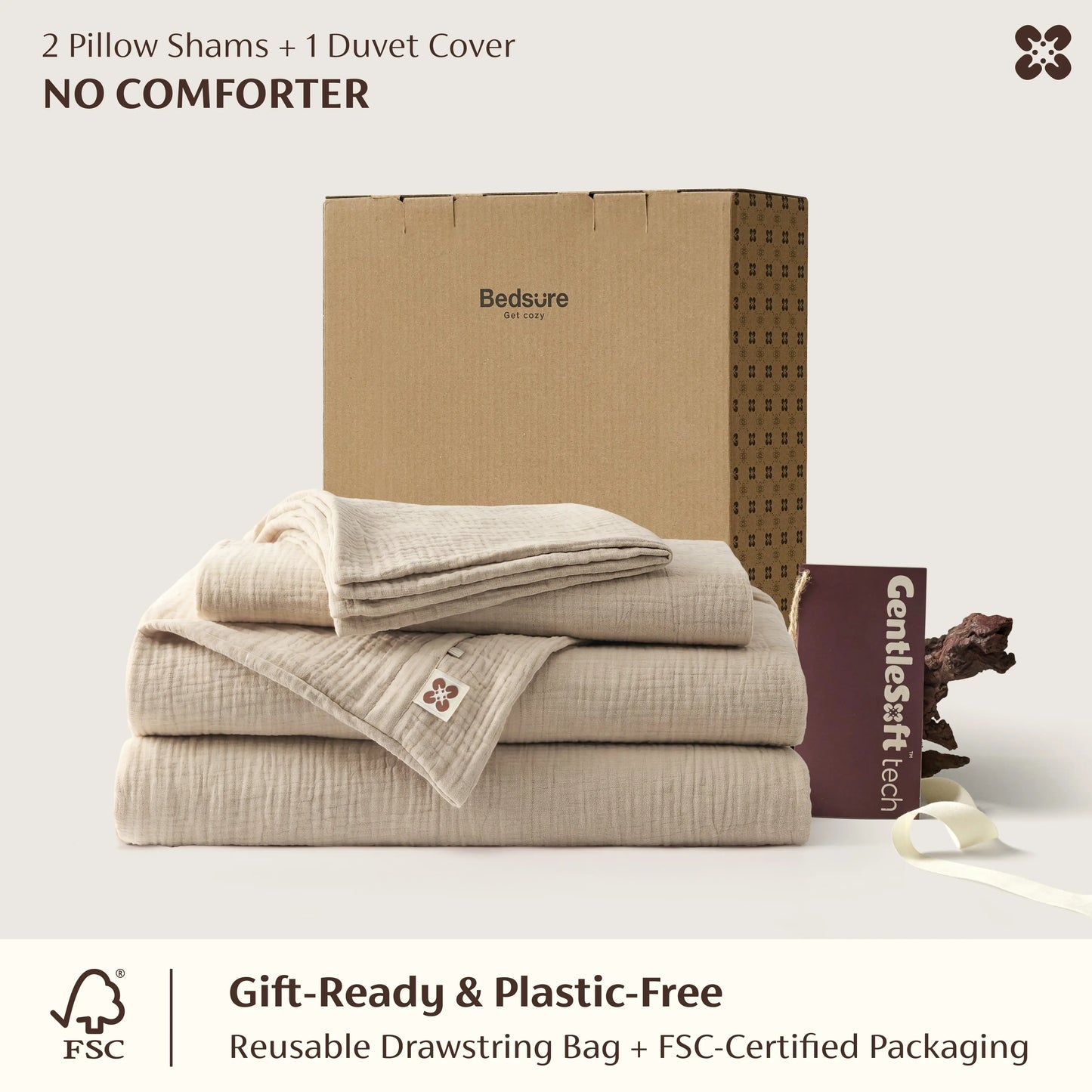 GentleSoft® Triple-Layer Cotton Gauze Duvet Cover Set