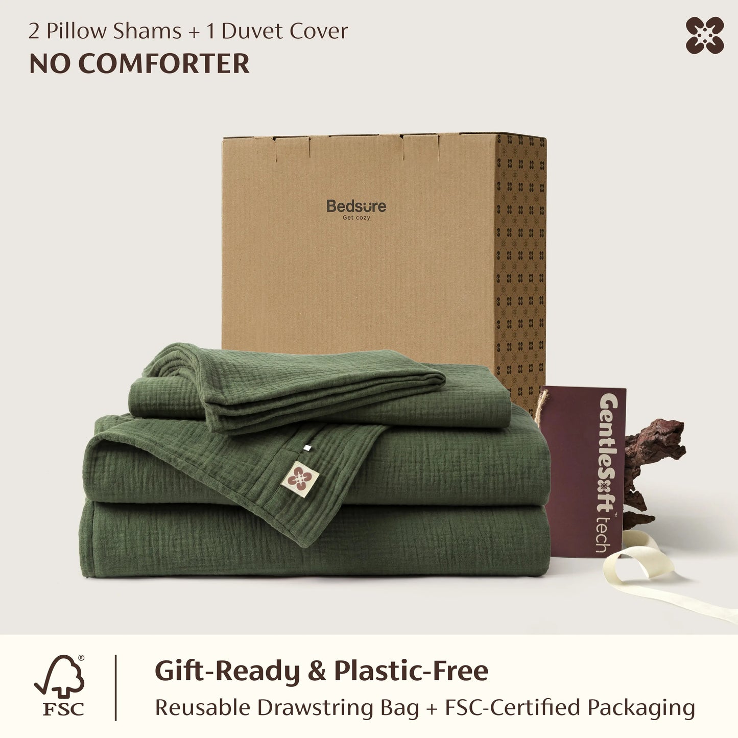 GentleSoft® Triple-Layer Cotton Gauze Duvet Cover Set