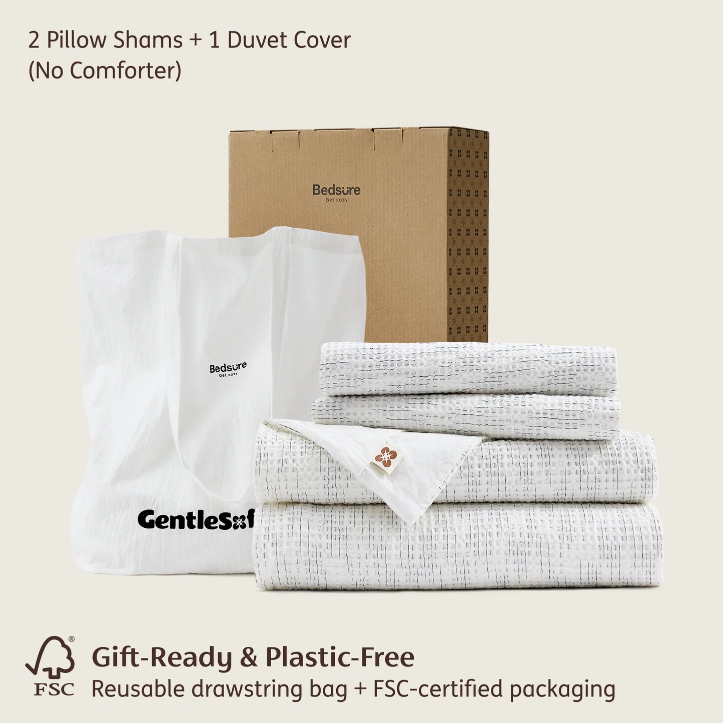 PureWoven™ Cotton Waffle Space-Dyed Duvet Cover Set