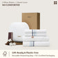 PureWoven Giza Egyptian Cotton duvet cover set, white with blue stripes, includes 2 shams. No comforter.