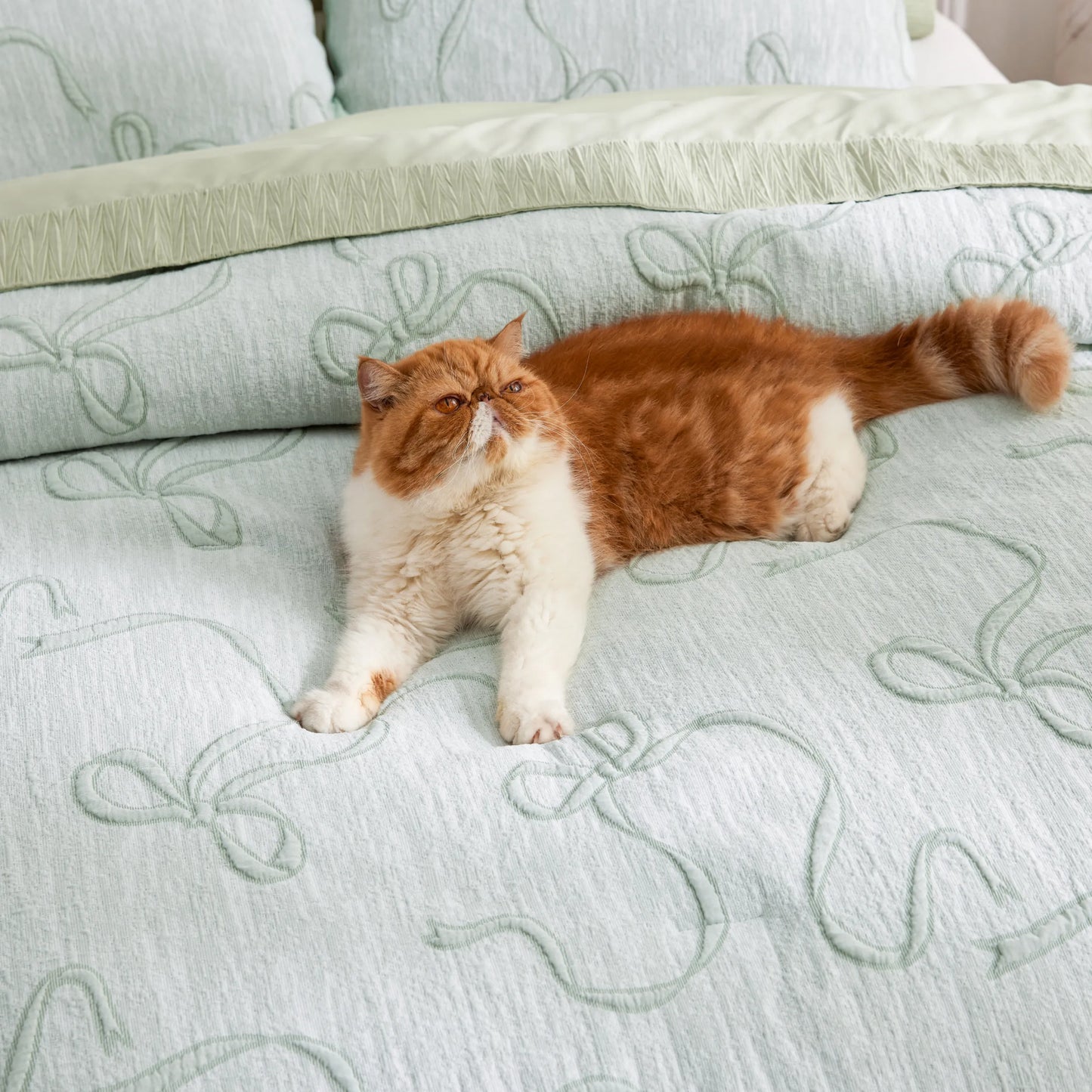 Graceful Bow Jacquard Comforter Set