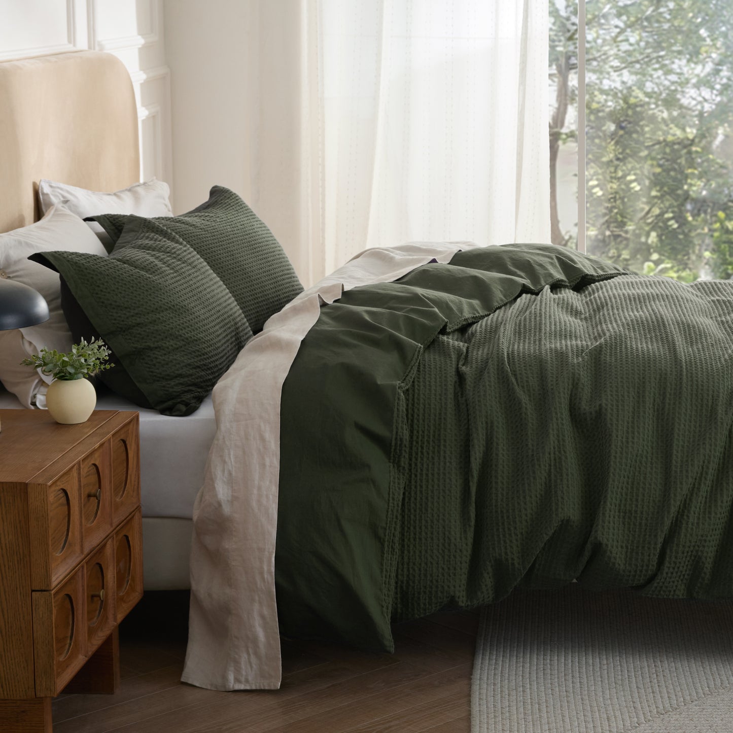 GentleSoft® Cotton Waffle Duvet Cover Set