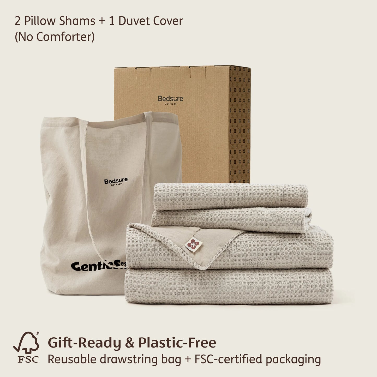 PureWoven™ Cotton Waffle Space-Dyed Duvet Cover Set