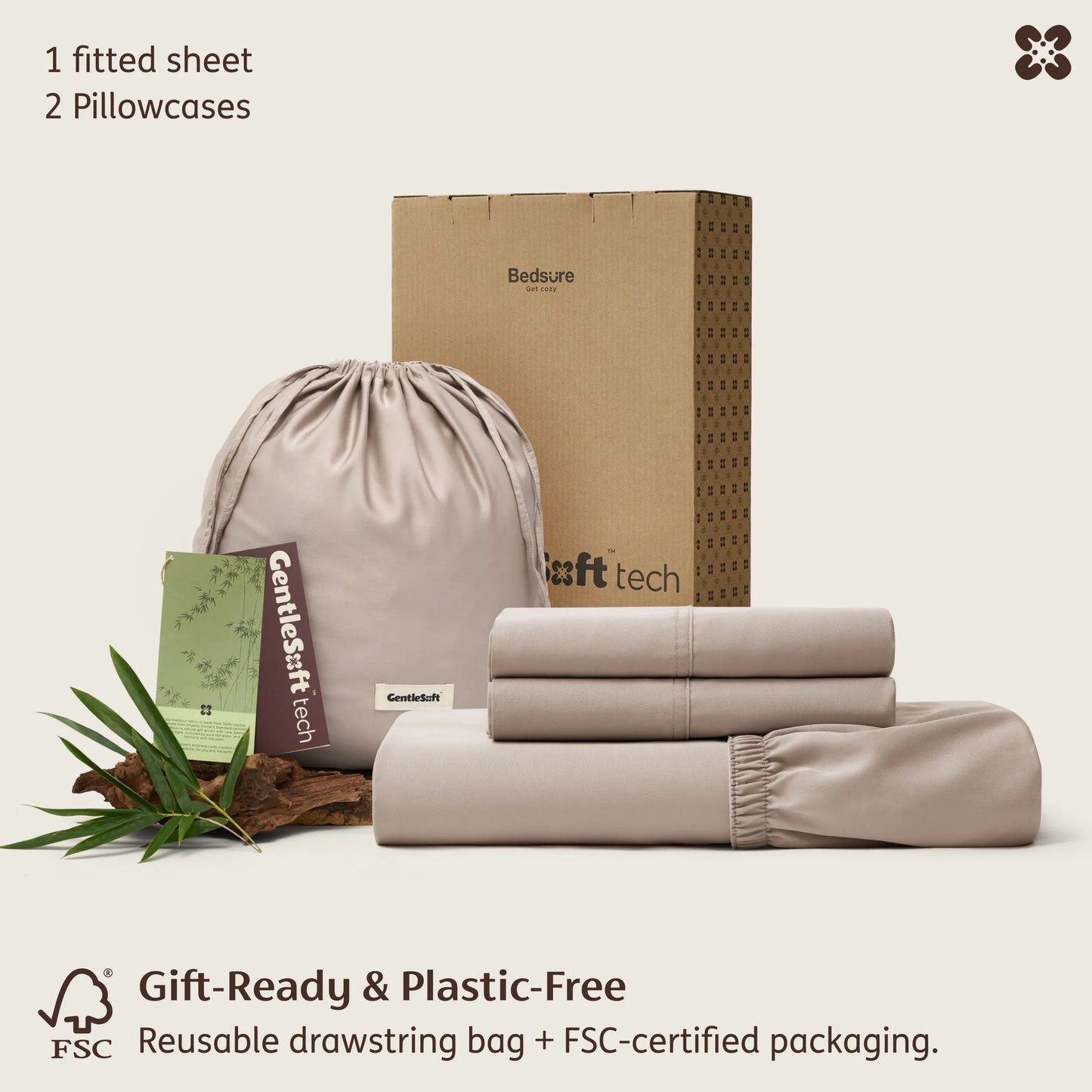 PureWoven™ Organically Grown Bamboo Viscose Fitted Sheet Set