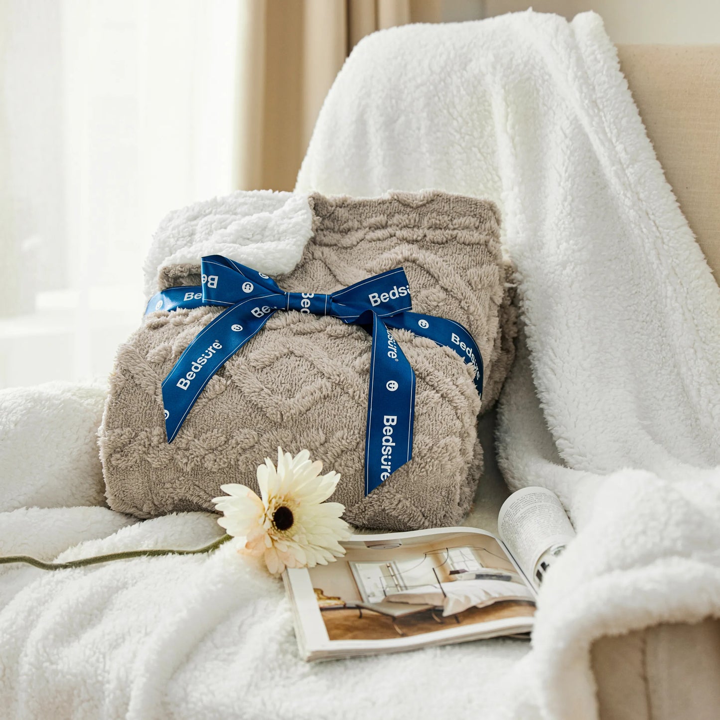 Sherpa Throw Blanket For Couch