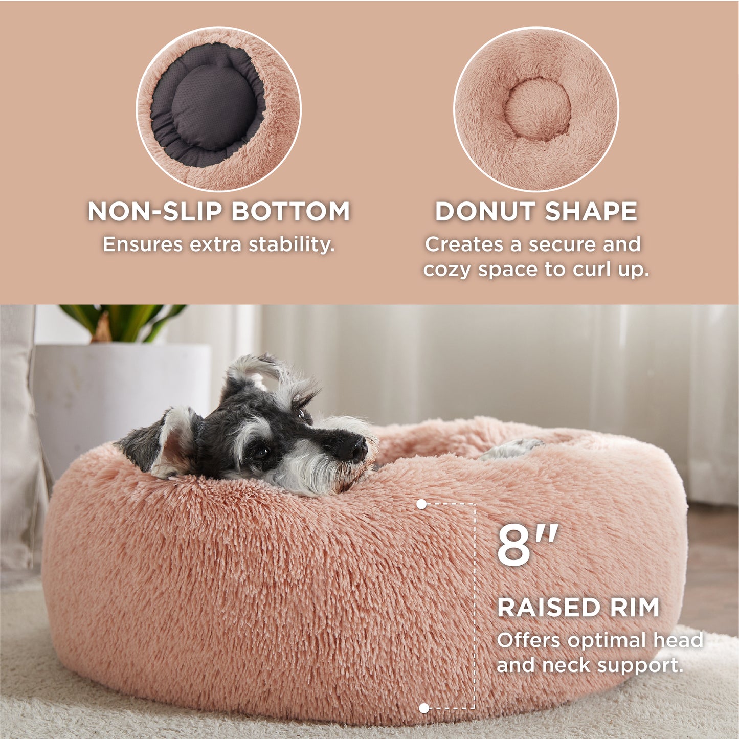 Calming Donut Bed for Dogs and Cats