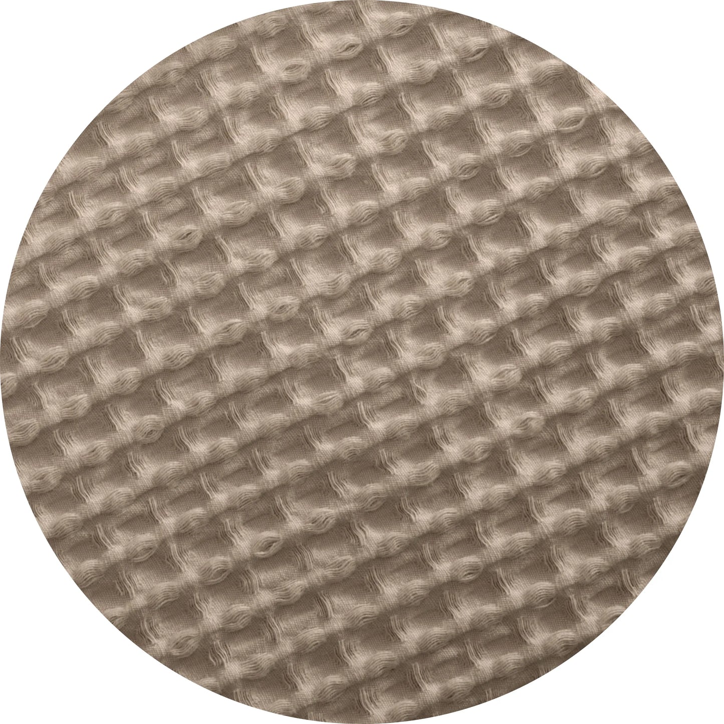 Beige 100% cotton fabric with 3D waffle weave texture for duvet cover.
