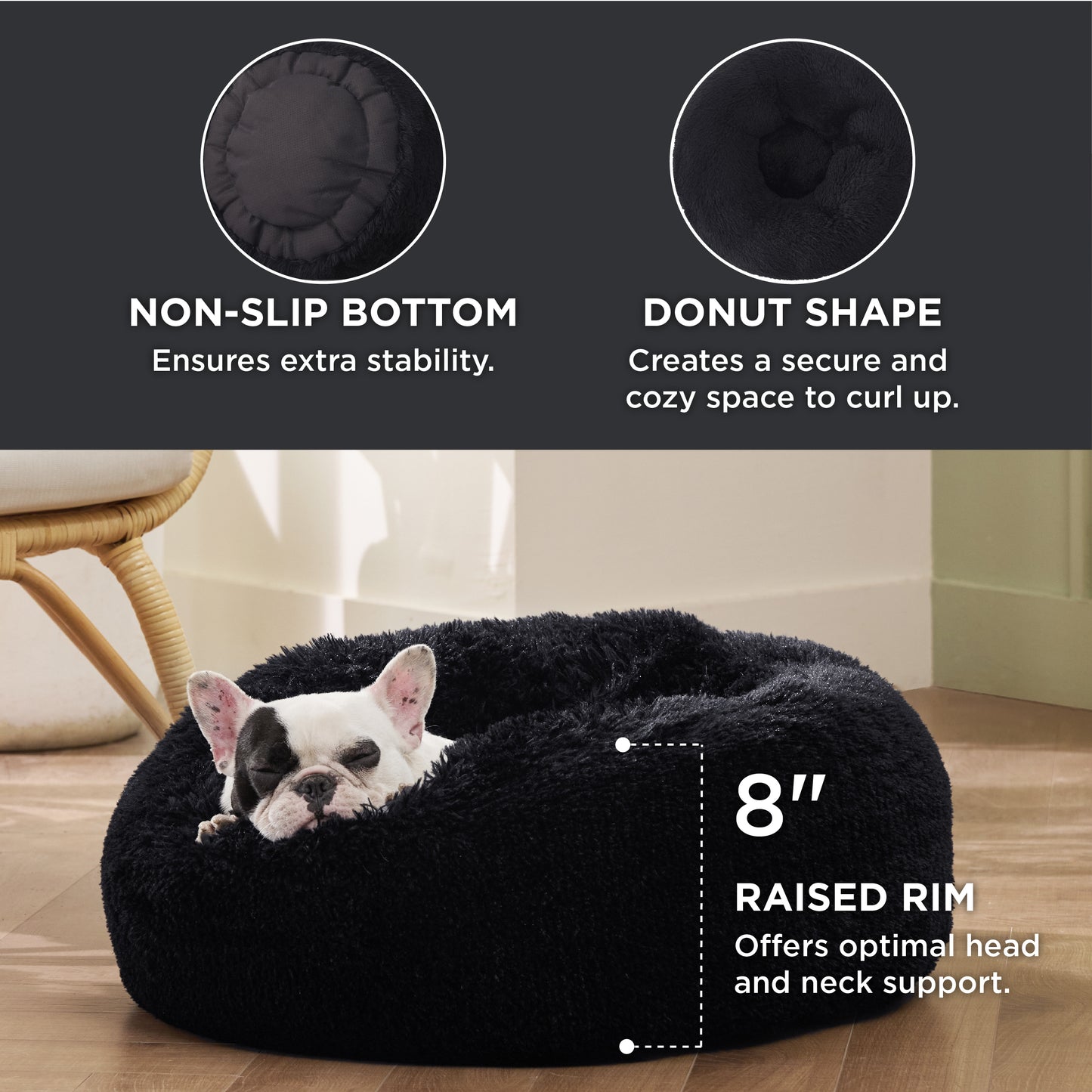 Calming Donut Bed for Dogs and Cats