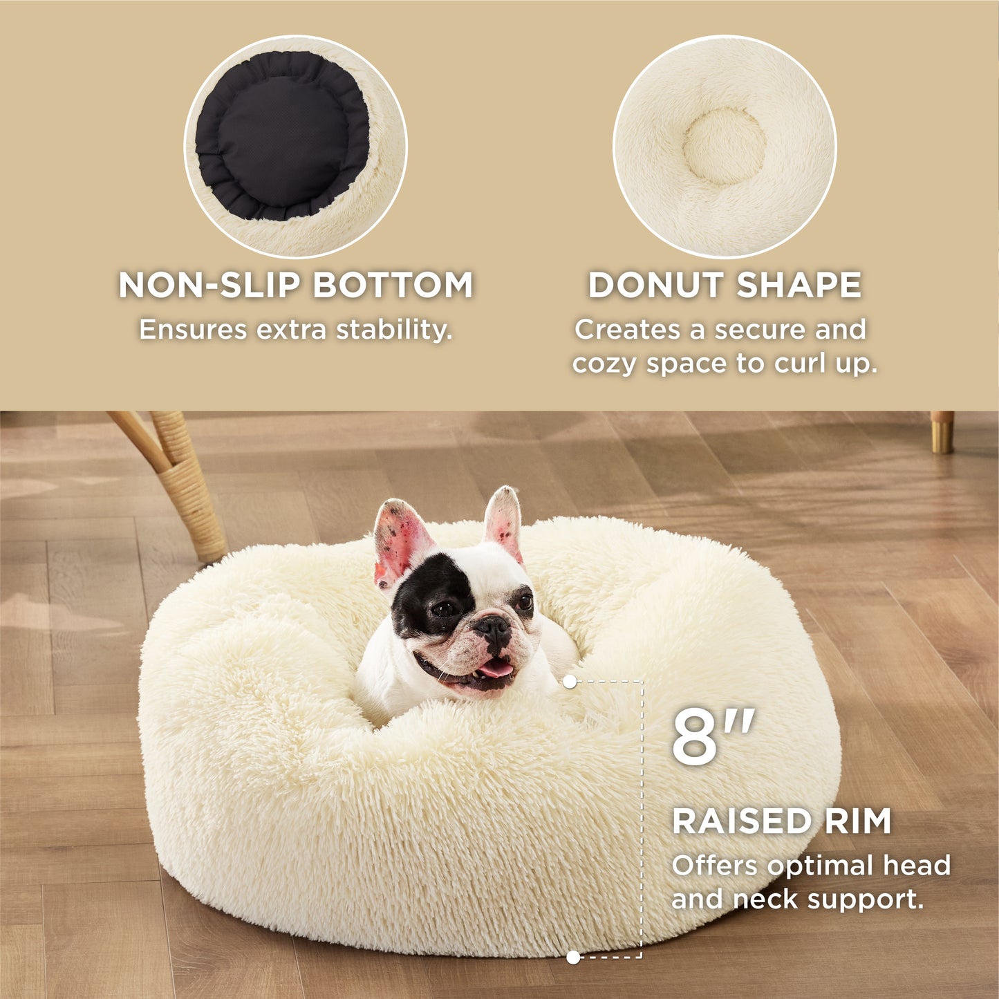 Calming Donut Bed for Dogs and Cats