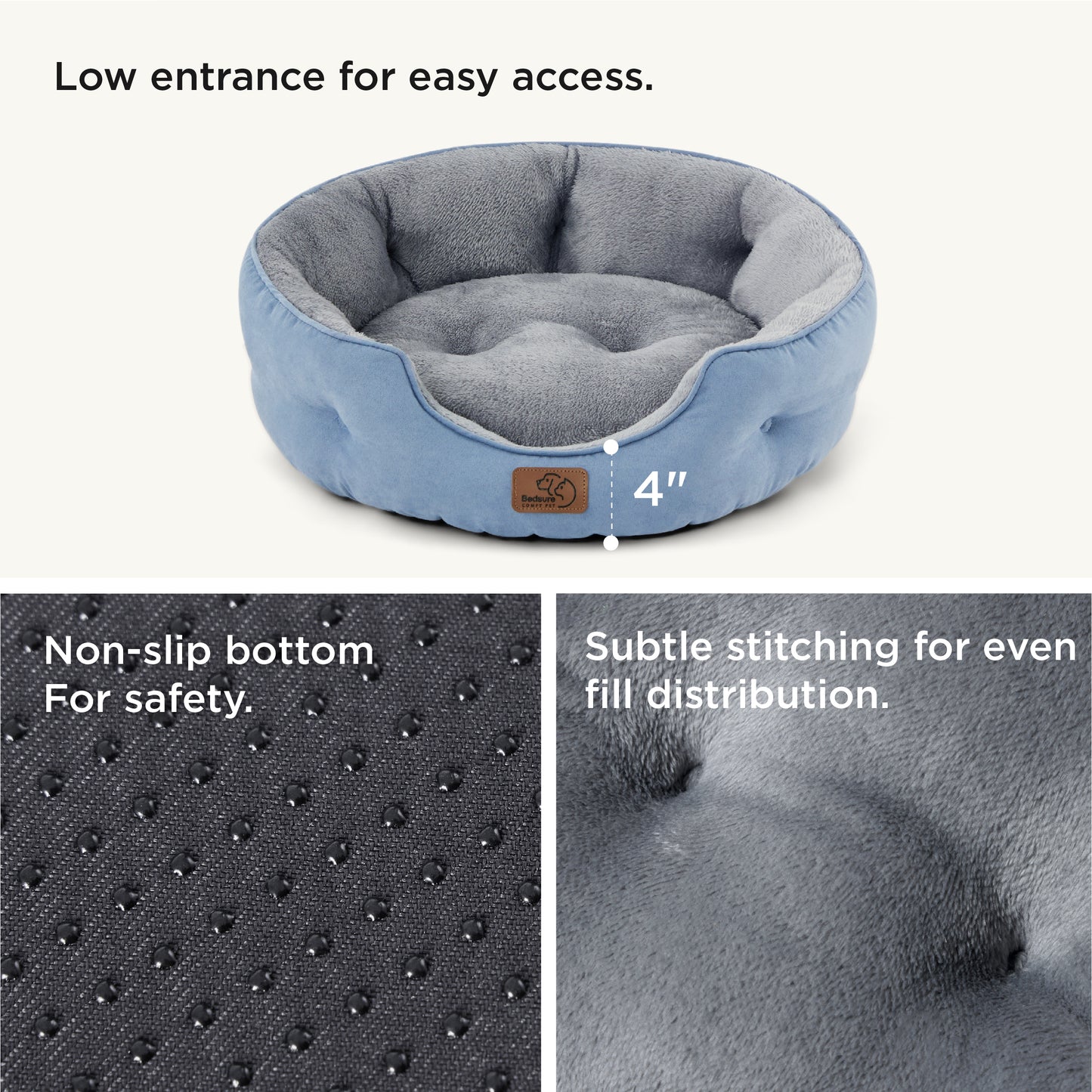 Solid Round Pet Bed