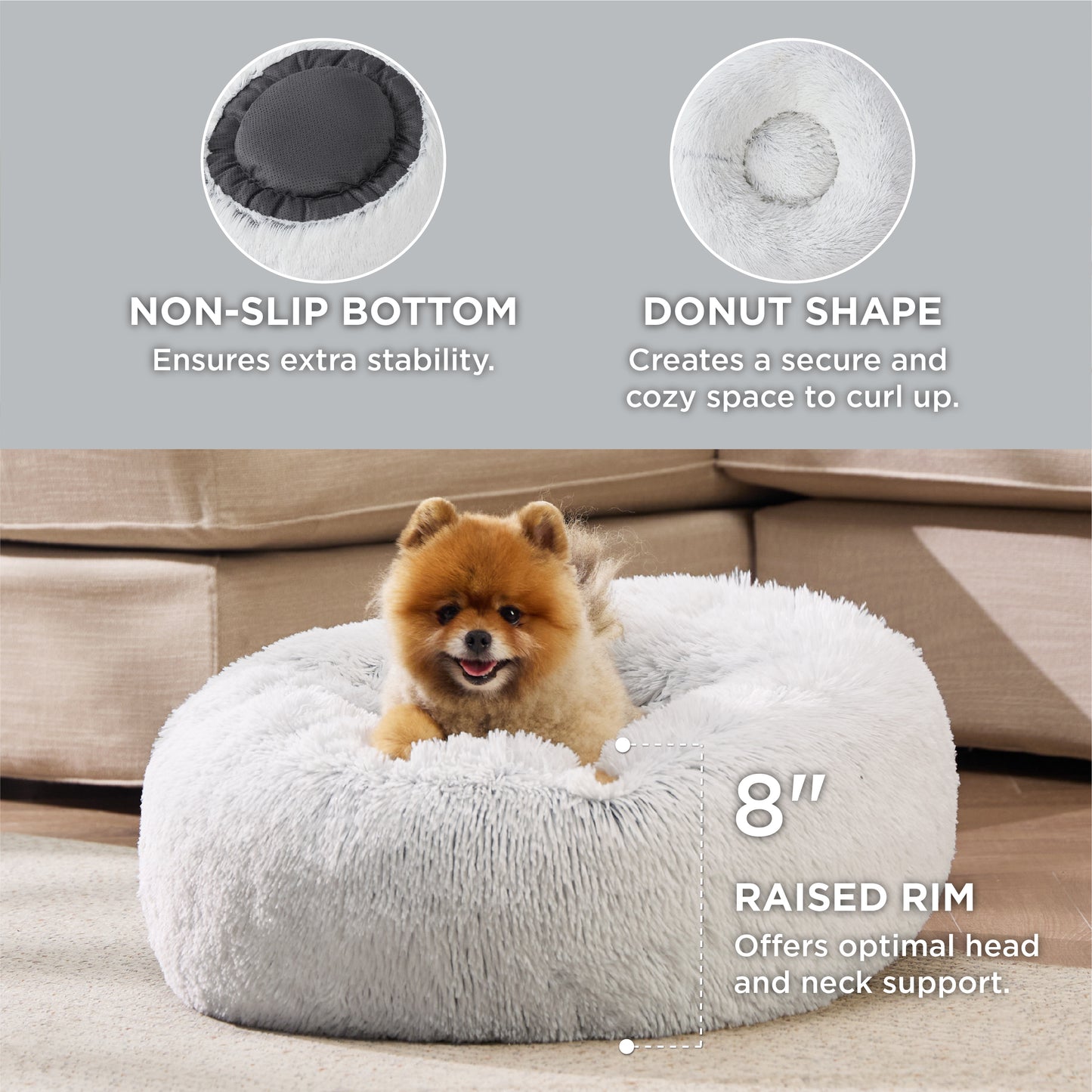 Calming Donut Bed for Dogs and Cats