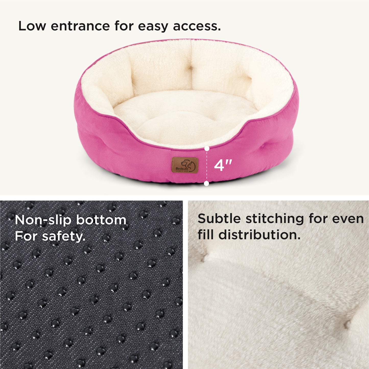 Solid Round Pet Bed