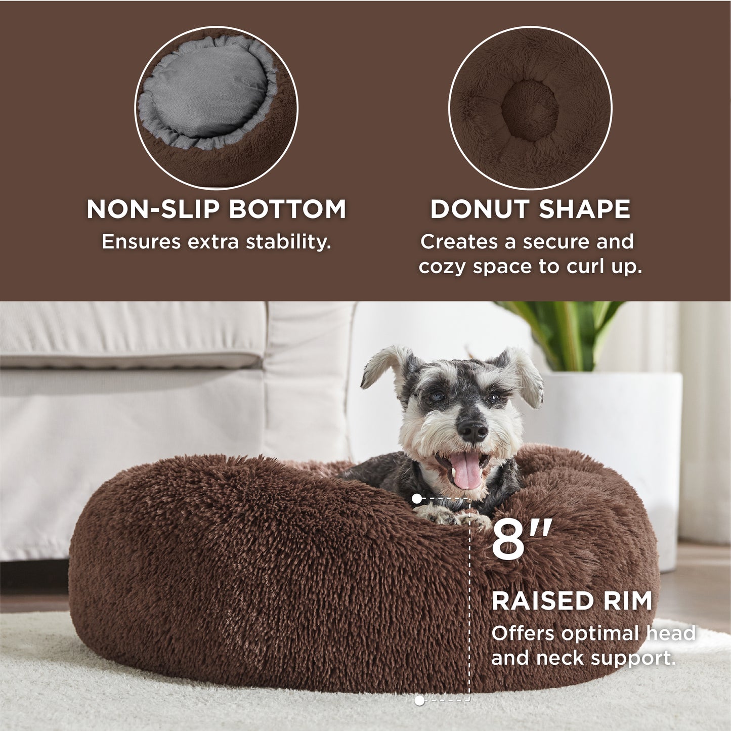 Calming Donut Bed for Dogs and Cats